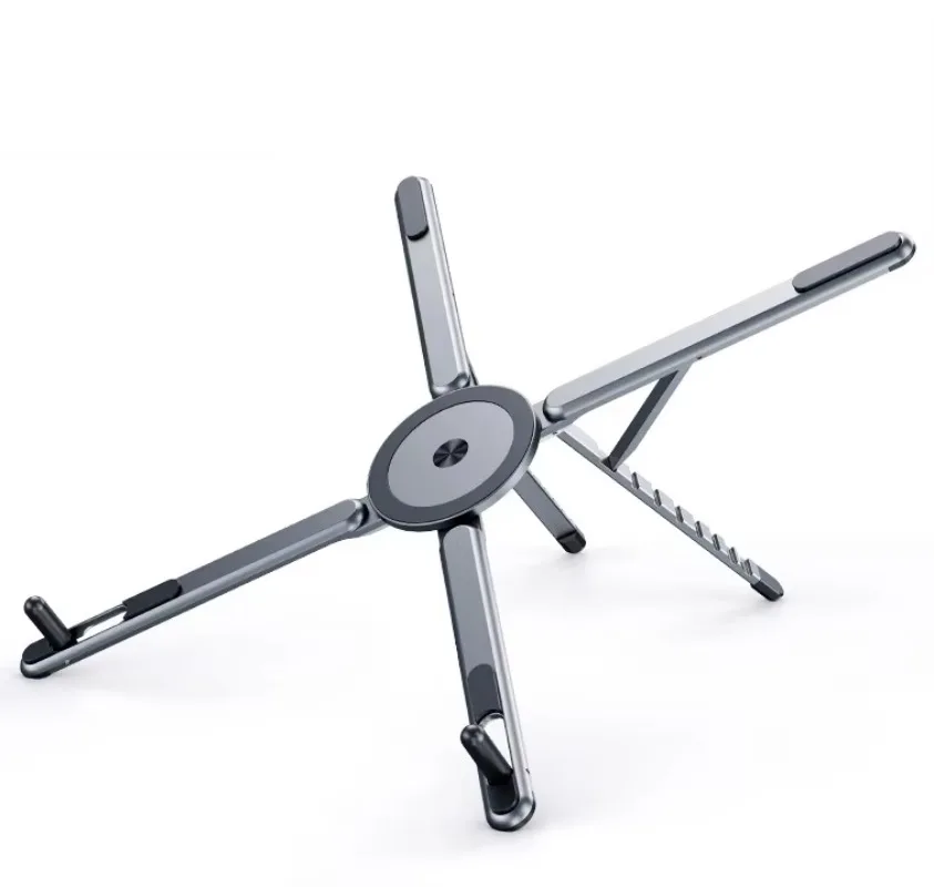 

Portable Foldable Adjustable Ergonomic Thin Light Metal Aluminum Laptop Tablet Tripod Stand Desk Magnetic Cell Phone Holder