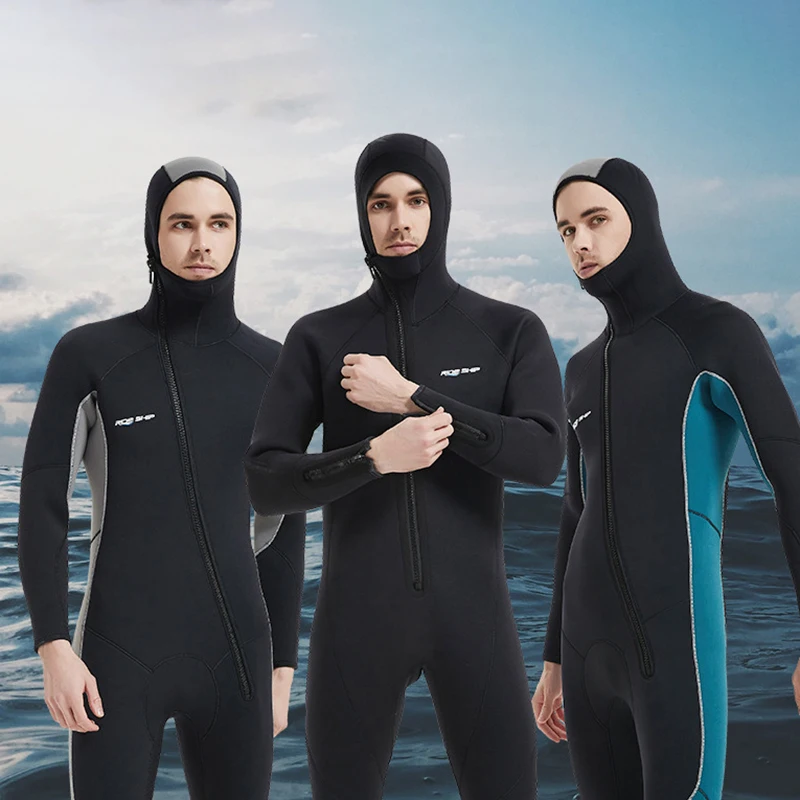 Oulylan 5MM Neoprene Wetsuit Men One-Piece Suits Keep Warm Surf Scuba Diving Suit Fishing Spearfishing Kitesurf Men WetSuit Swin