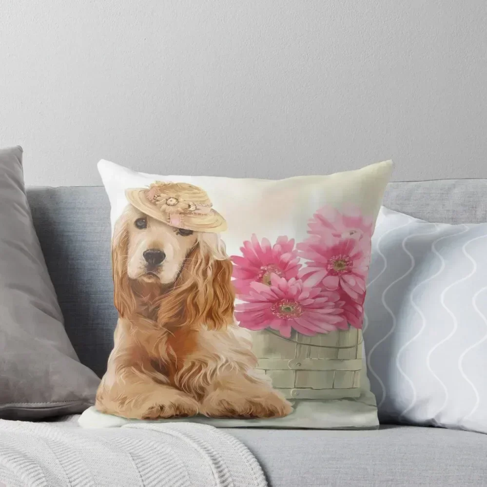 Cocker Spaniel Throw Pillow Sofa Covers Christmas Pillowcase bed pillows christmas supplies pillow