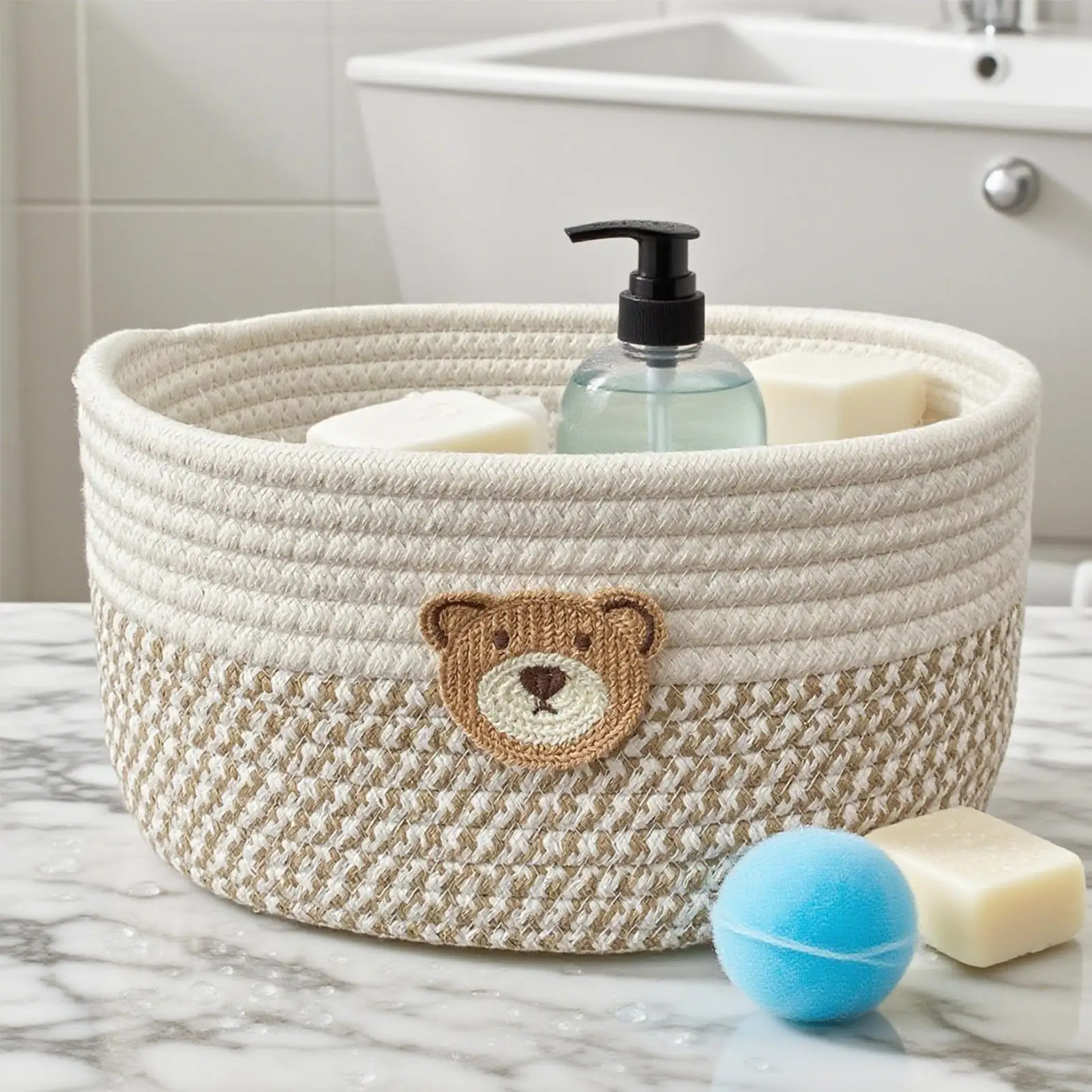 

Веревочные плетеные корзины для организации тканой веревки, многофункциональная корзина для игрушек для рабочего стола, детской, офиса, ванной комнаты