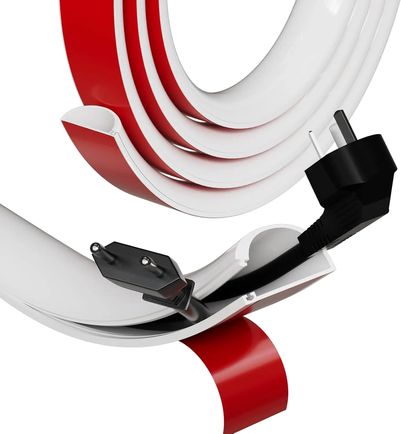 

Самоклеящийся кабельный органайзер для 2-3 проводов, гибкая боковая крышка для телевизионных кабелей на стене (118 дюймов, белый)