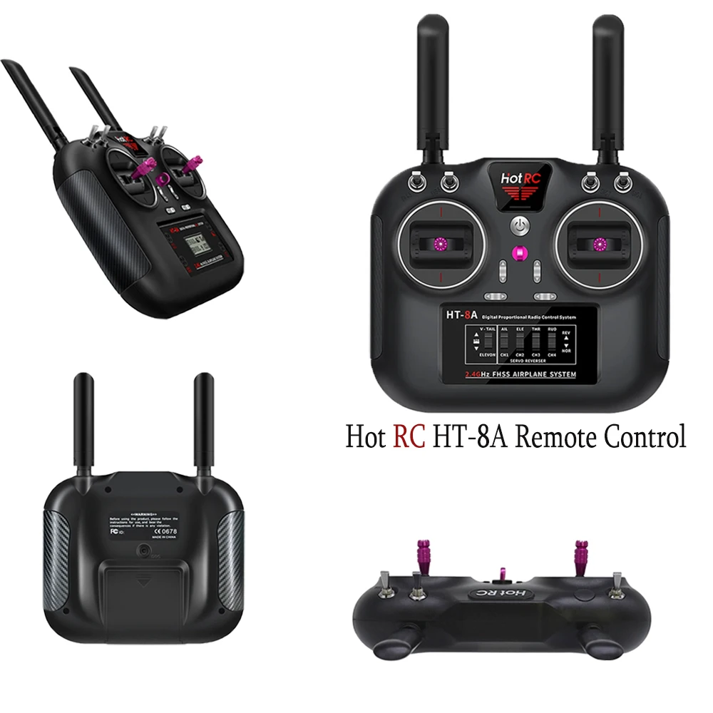 Upgrade HotRC HT-8A 2.4G 8CH RCTransmitter FHSS & GFSK With F-08A Receiver For RC Aircraft Car Ship Tank