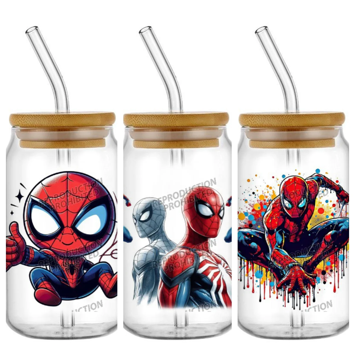 

Мультяшный супергерой Человек-паук УФ DTF чашка обертка для 16 унций водонепроницаемые UVDTF переводные наклейки наклейки для очков чашки кружка DIY наклейка