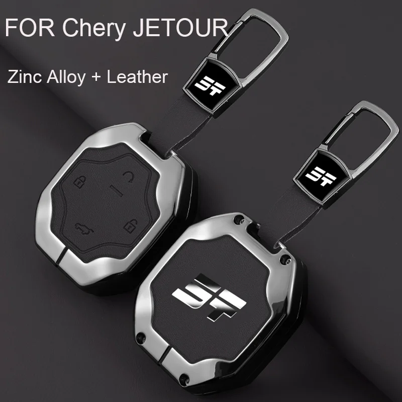 For Chery Jetour Traveller Jetour T2 Turn Keychain Zinc Alloy Leather Car Keys Accessories Key Holder Case Interior Auto mobiles