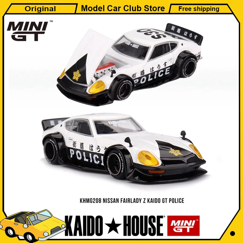 

New KaidoHouse MINIGT 1/64 KHMG208 Nissan Fairlady Z Kaido GT Police Japanese Alloy Model Car Miniature Diecast Collection Toys