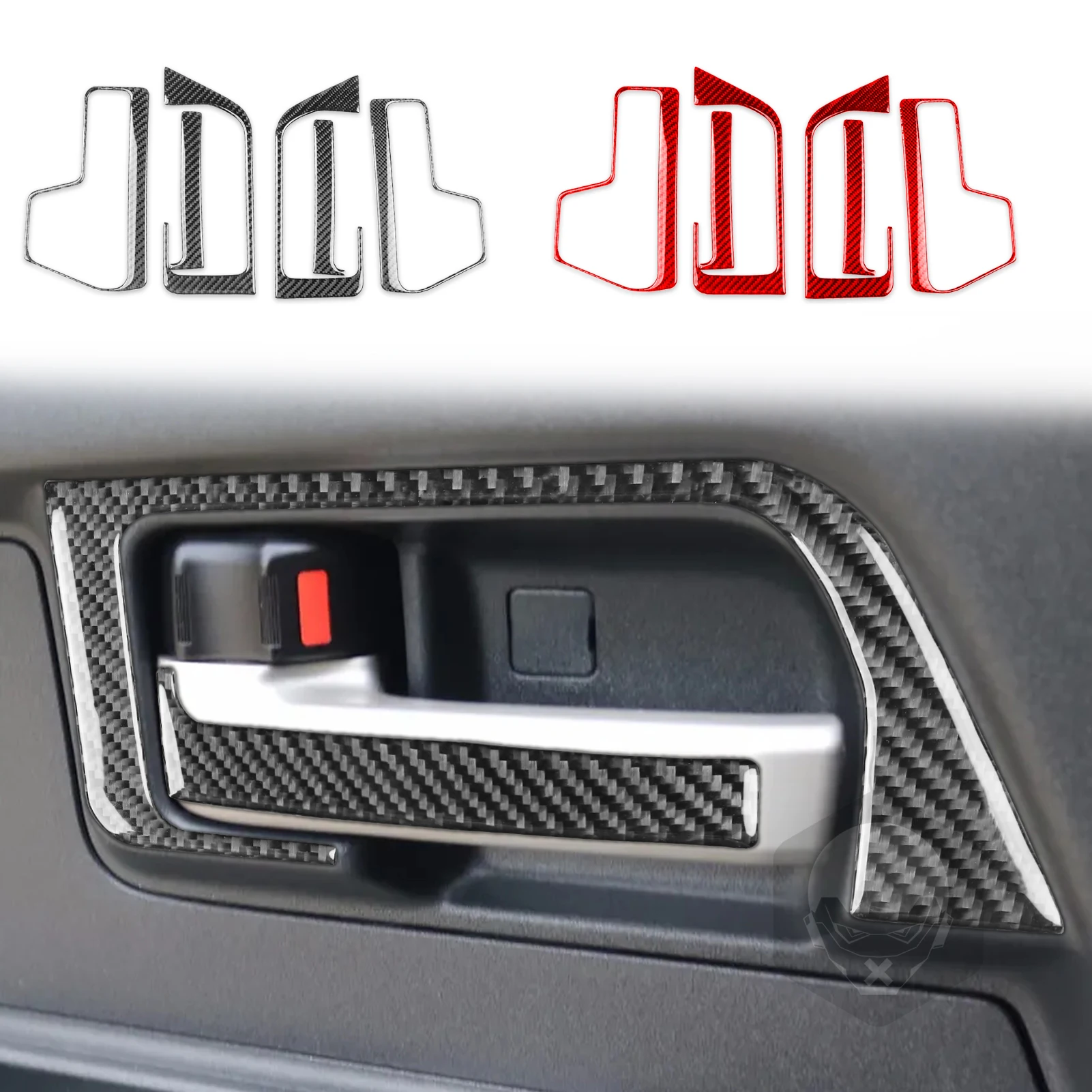 Door Handle Decal Decoration Trim for FJ Cruiser 2007- 2015 2016 2017 2018 2019 2020 2021 Car Interior Accessories Carbon Fiber