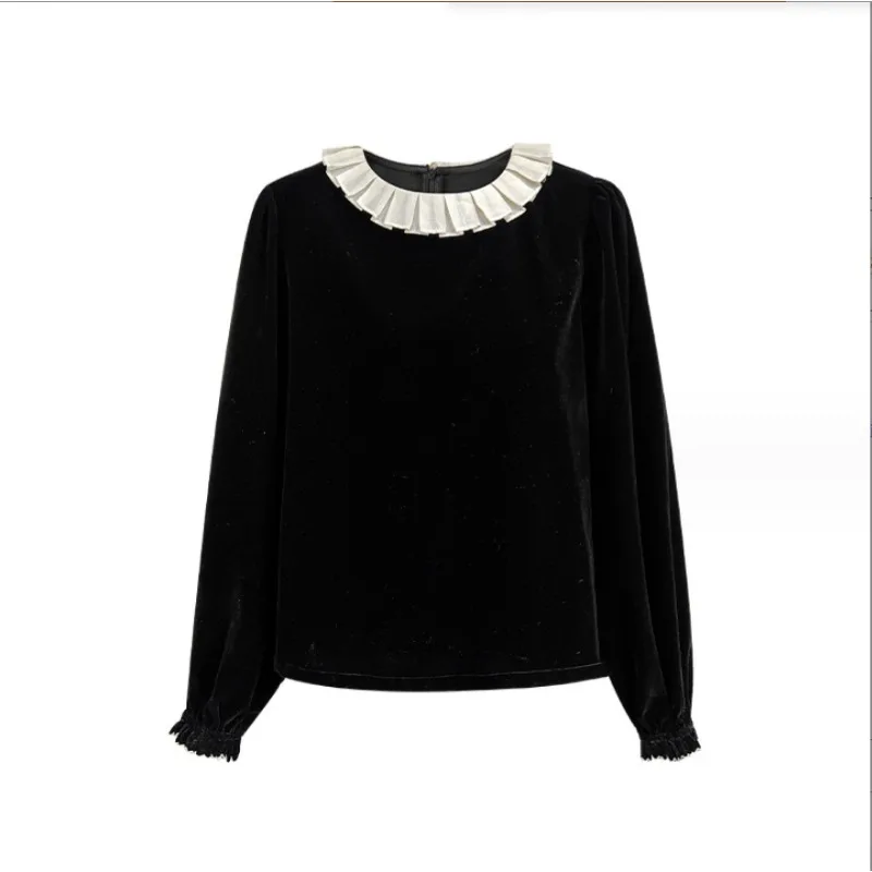 2023 Winter Thickened Long Sleeve Women's Pullover Lace High Neck Warm Bottom Sweater Women's Solid Color Office Women's Top