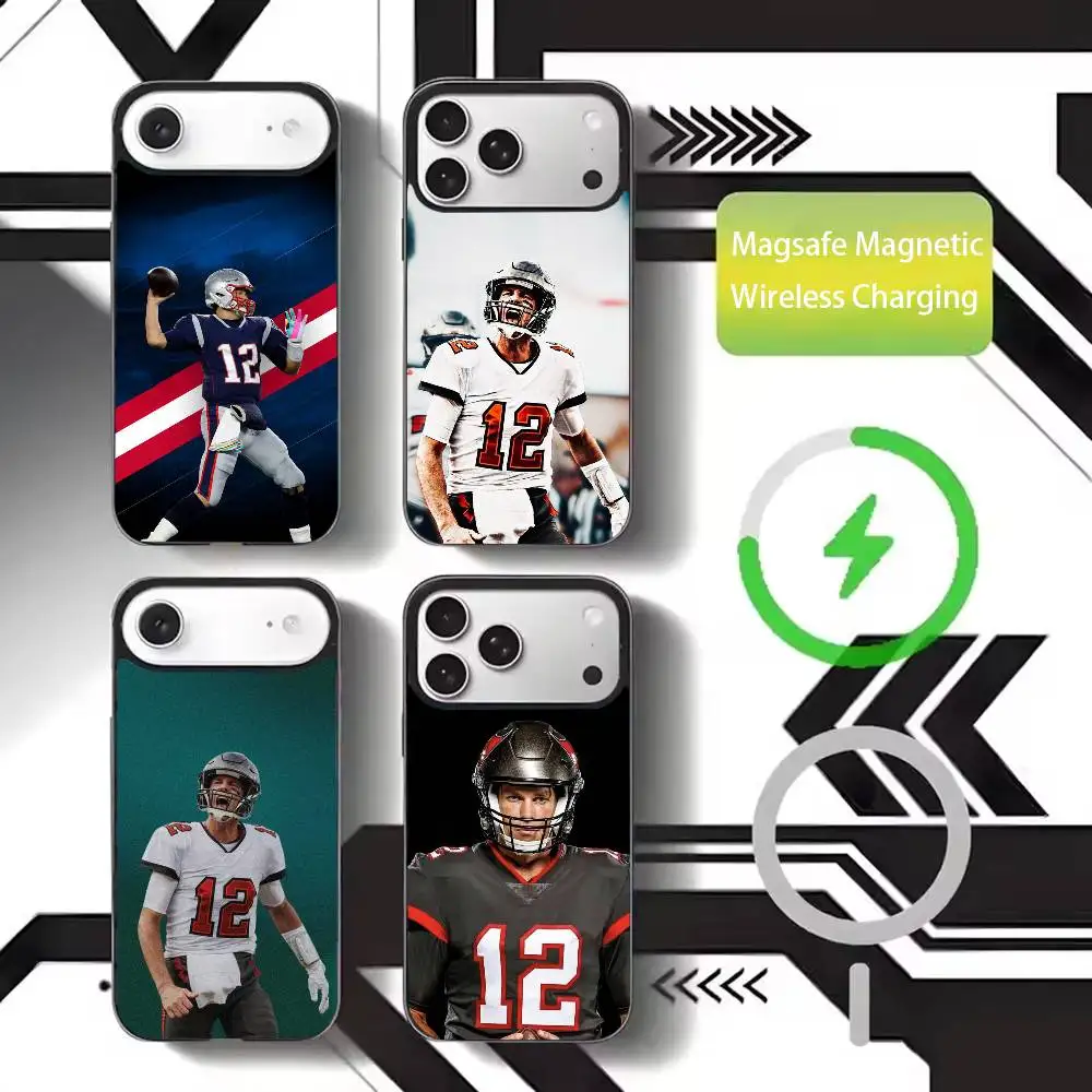 

American Football Tom Brady Phone Case For iPhone17,16,15,14,13,12,11 Plus,Pro Max Magnetic For Magsafe Wireless Charging