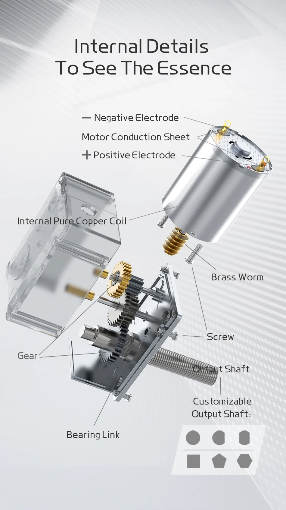 JGY370-M8 Miniatur-Gleichstrom getriebe motor 6V/12V/24V/1 U/min ~ 375 U/min Turbinen schnecke Gleichstrom getriebe motor Drehzahl einstellbarer selbstsicher nder kleiner Motor – Detail 8