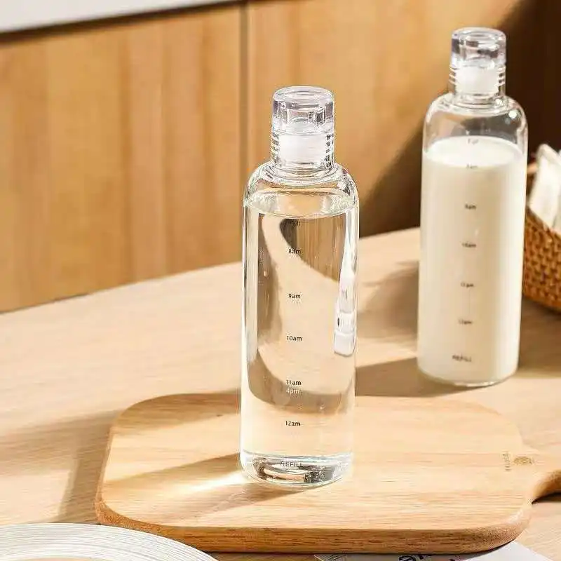 YWDL Large Capacity Glass Water Bottle 300-1000ML Multi-function Transparent Milk Cup for Outdoor Sports Creative Milk Bottle