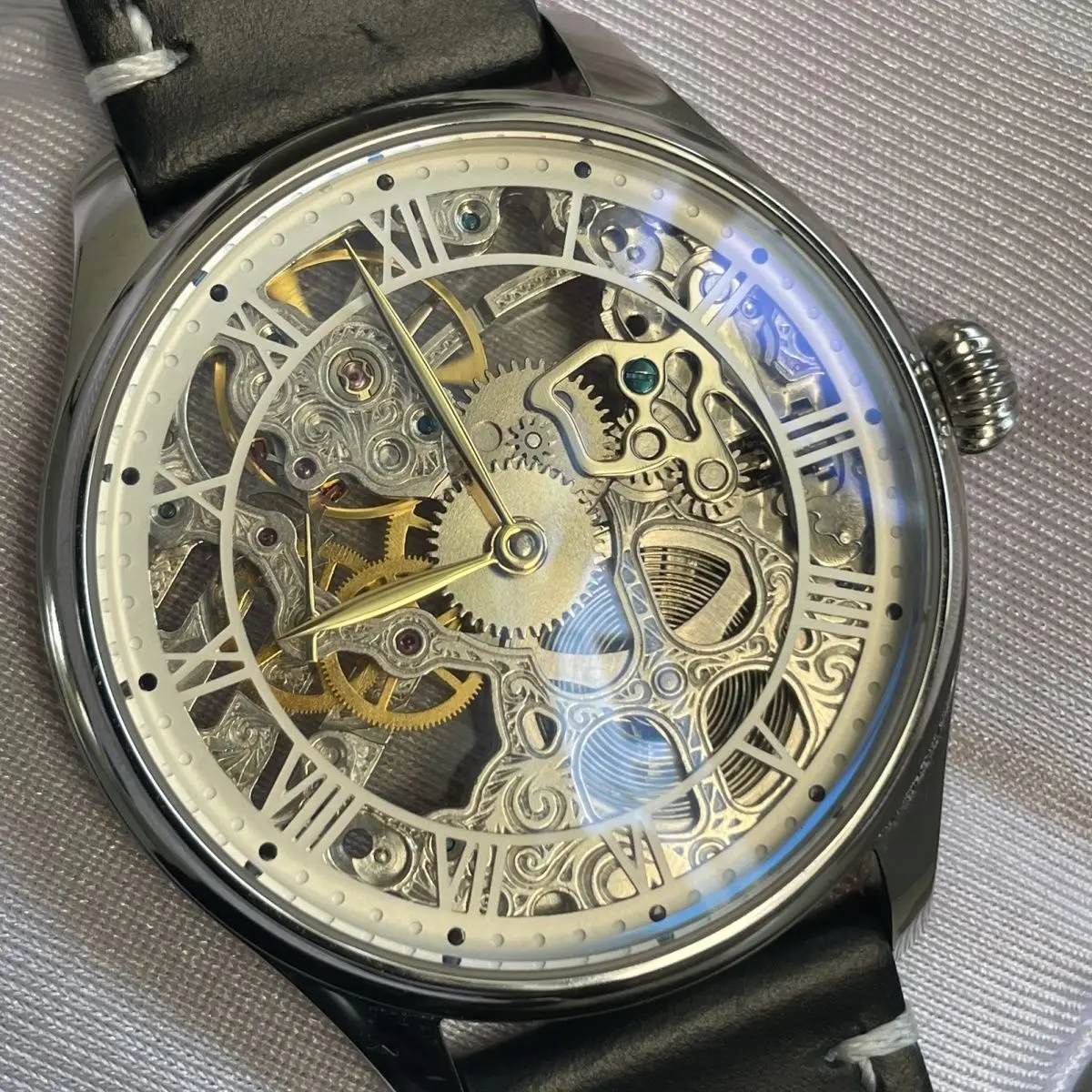 SEAKOSS персонализированные часы-пилот 44 мм Seagull ST36SK ETA6497 S33600SK мужские часы с полым резным механическим сердечником