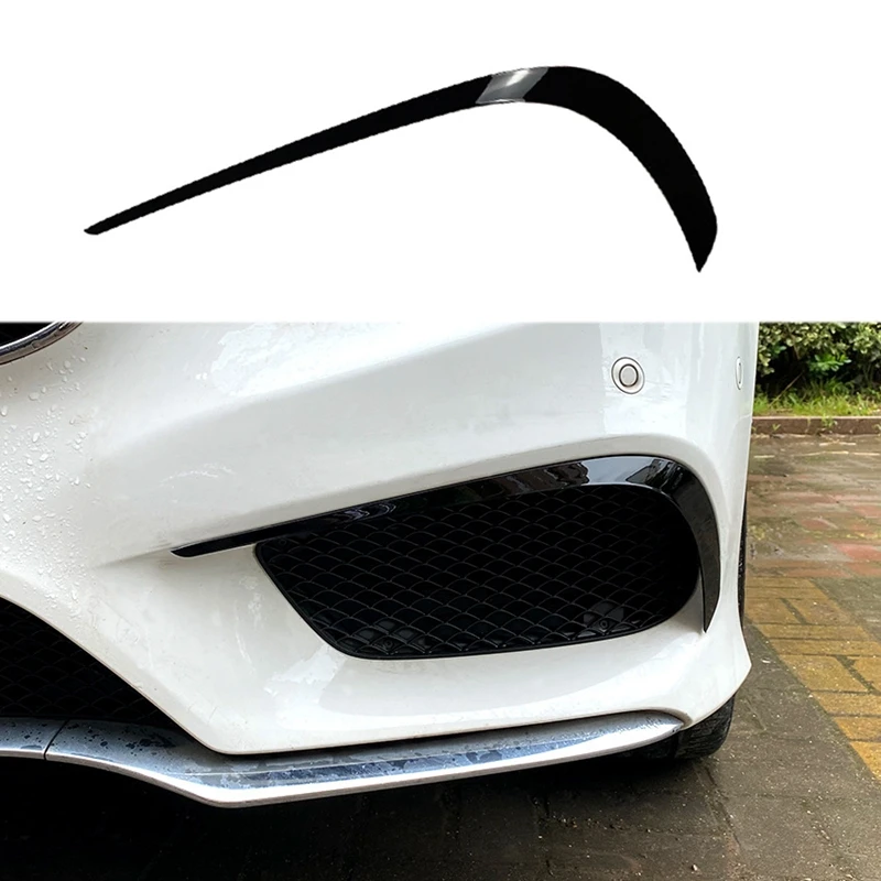 Front Bumper Splitter Spoiler Fog Light Canard For Mercedes-Benz E-Class W212 Facelift 2013-2015