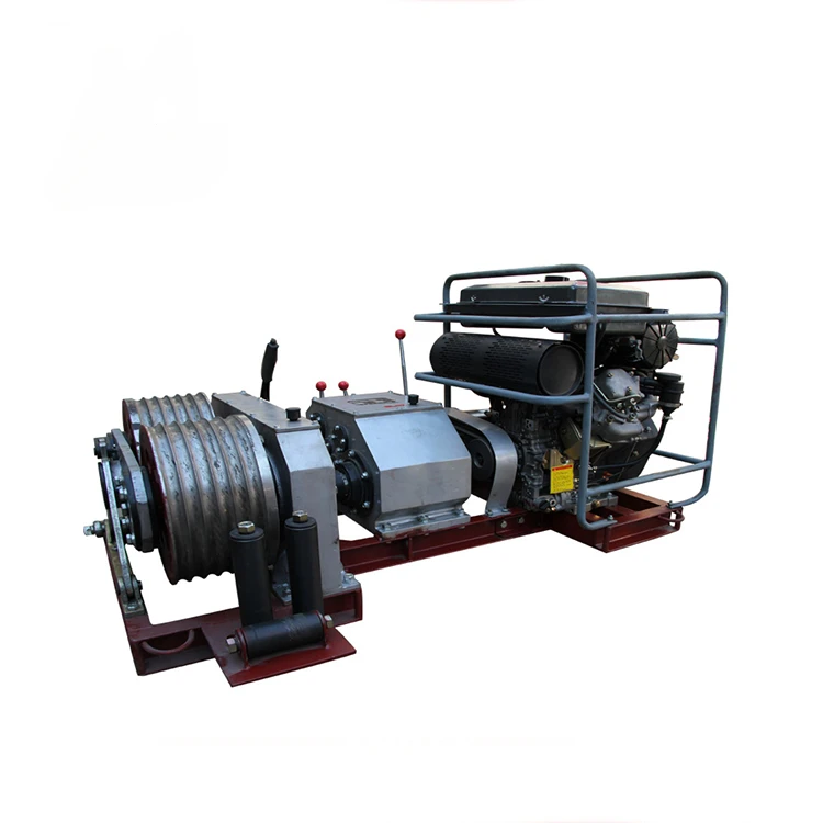 

5 Ton Double drum petrol or engine powered rope capstan winch (Belt driven)