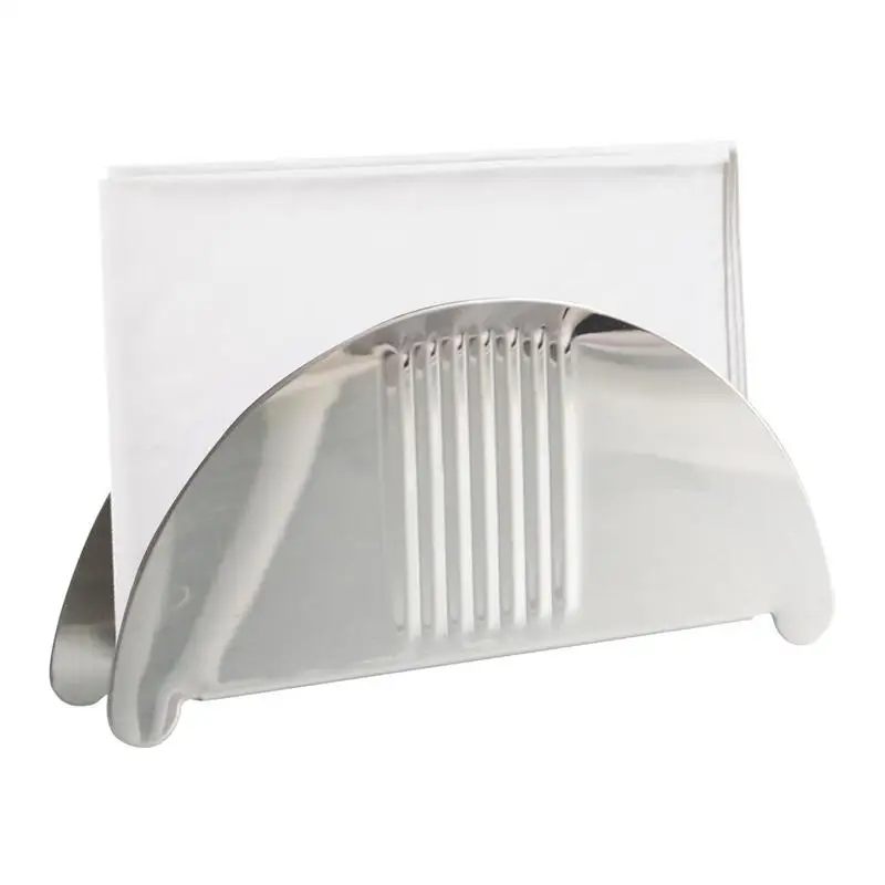 

Stainless Steel Napkin Rack Serviette Holder Rack Towel Dispenser Tabletop Collection Napkin Rack With Hollow-Out Design For