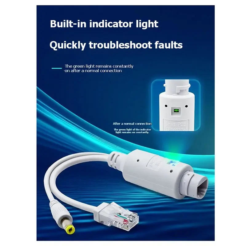 Ingenious-Waterproof 48V To 12V POE Splitter Video And Power Adapter Cable Supply Module For IP Camera Extender