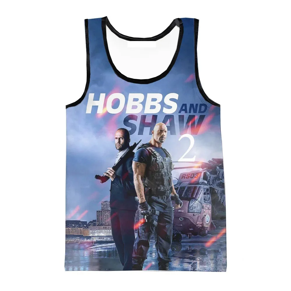 سريع وغاضب ثلاثية الأبعاد طباعة تانك القمم الرجال الصيف الشارع الشهير المتضخم اللياقة البدنية الصالة الرياضية س الرقبة سترة بلا أكمام ملابس الشاطئ الرجال #3