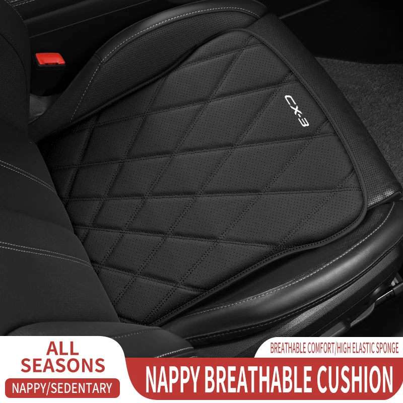 Leather Car Seat Cover Car Front Seat Cushion Anti Slip Auto Chair Protector Cover For Mazda CX3 CX4 CX5 CX7 CX8 Accessories