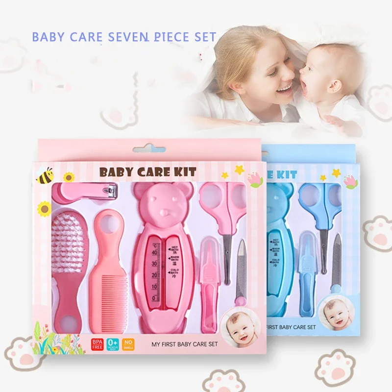 

Baby Safety Nail Clippers, Baby Care 7-piece Set of Infant Water Temperature Gauge Combination Set, Brushes, Convenient and Safe