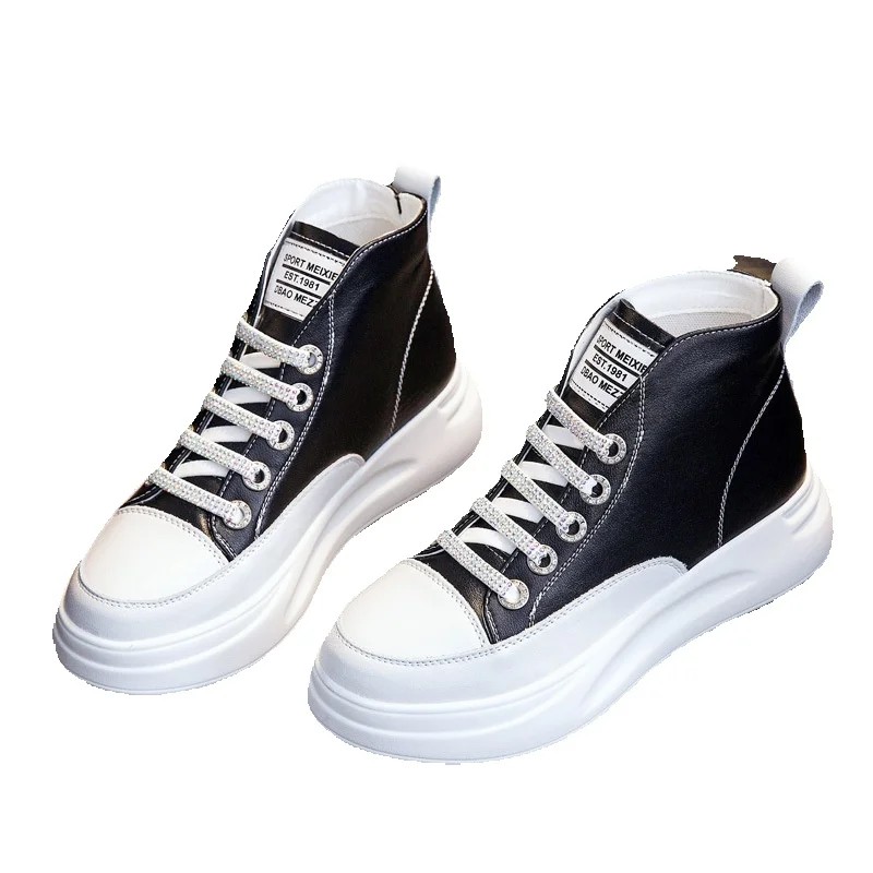 Weiße High-top Skateboardschuhe Damen Sneaker Für Den Winter_voghion.com