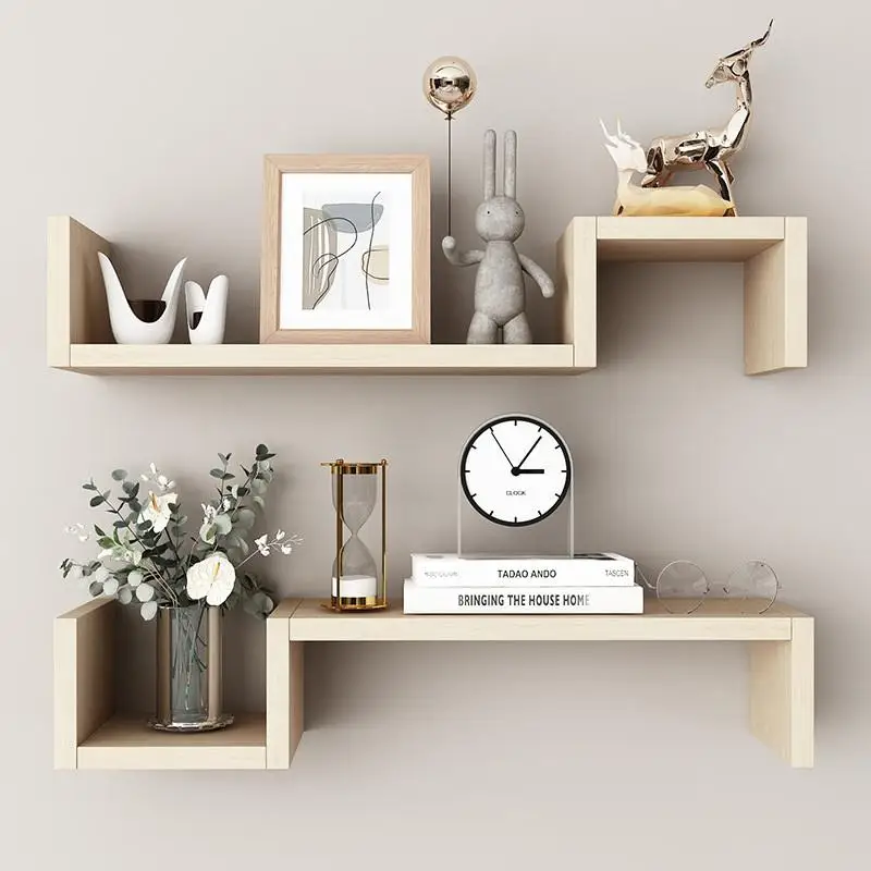 Wall-mounted Shelves For Living Room And Bedroom, Featuring Simple, Freely Combinable, And Creative Grid Designs