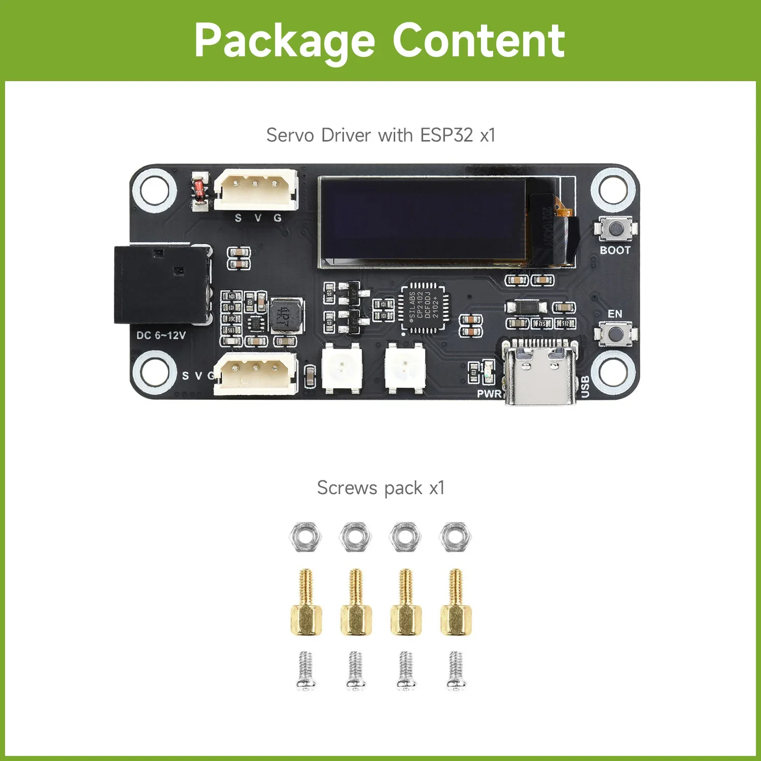 Waveshare ESP32 Servo Driver Expansion Board, Built-In WiFi and Bluetooth, Dedicated Driver Board Designed For Serial Bus Servos