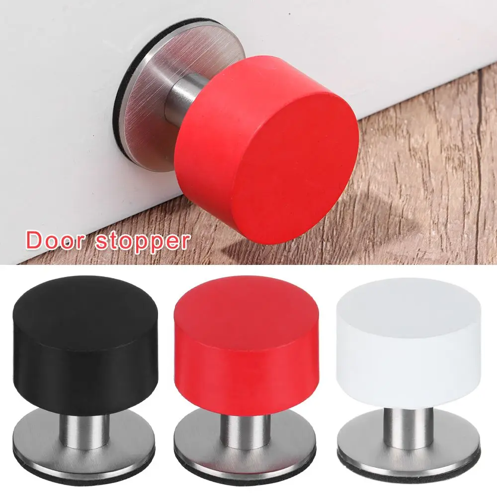 Stainless Steel Non Punch Tools Heavy Duty Rubber Floor Protector Door Stopper Door Stop Rubber Stopper