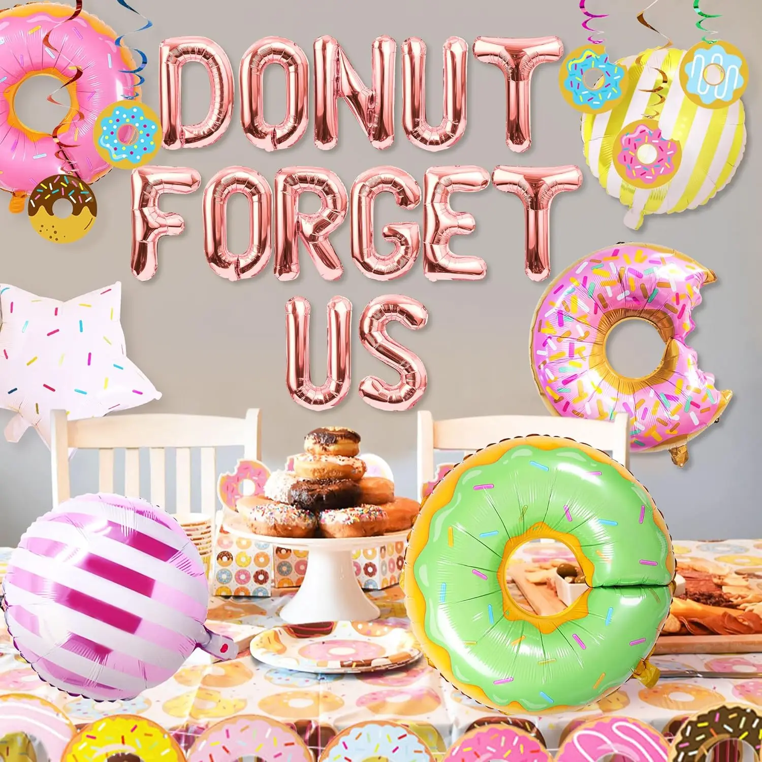 LaVenty 25 PCS Donut Forget Us Party Decoration addio Decor carriera cambia addio al nubilato decorazioni per feste di pensionamento