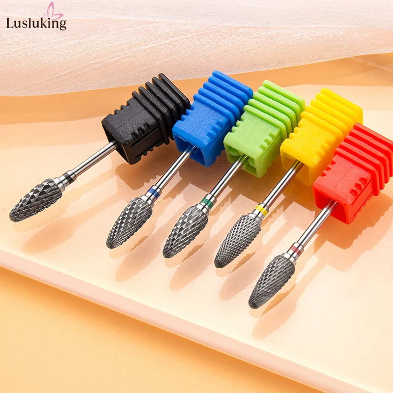 Tungsten Carbid Nail Drill Bits Electric Manicure Drill Accessory Milling Cutters for Nail Gel Polish Remover Nail Tools Efiles