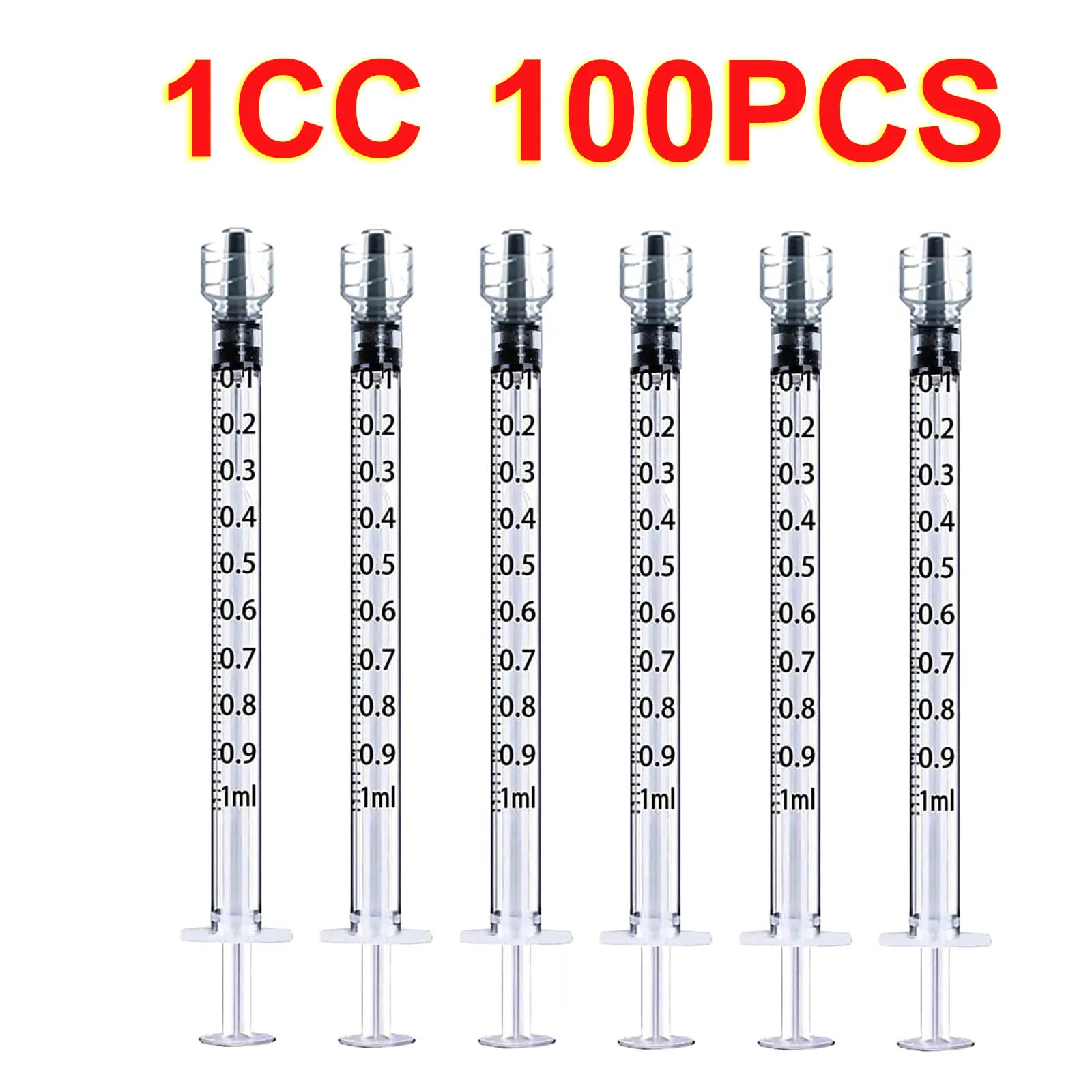 Jeringa Luer Lock dedicada para laboratorio, 100 Uds., 1ml, 1cc, embalaje Individual esterilizado, inyector, dispensador de pegamento para muestra, laboratorio