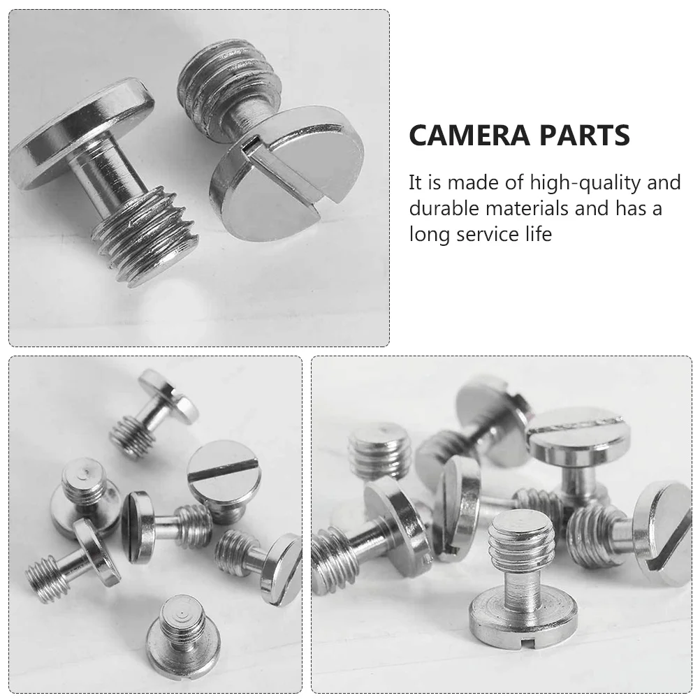

10Pcs Camera Tripod Screws Nickel-Plated Iron Professional Fixing Screw for Quick Release Plate Rig Parts Camera Tripod Screws