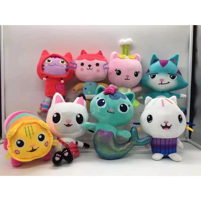 

1/8pcs Stlyes Gabby Dollhouse Plush Toy Mercat Cartoon Stuffed Animals Smiling Cat Car Cat Hug Dolls Kids Christmas Gifts