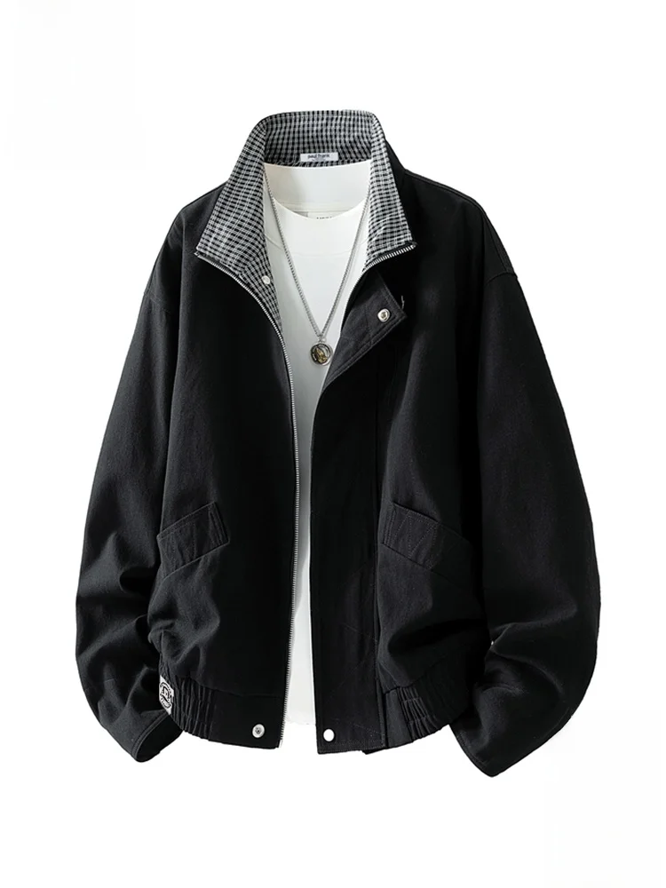 

Мужская повседневная куртка Paul Frank свободного кроя из чистого хлопка с воротником-стойкой, на молнии, для осеннего сезона, удобная и дышащая