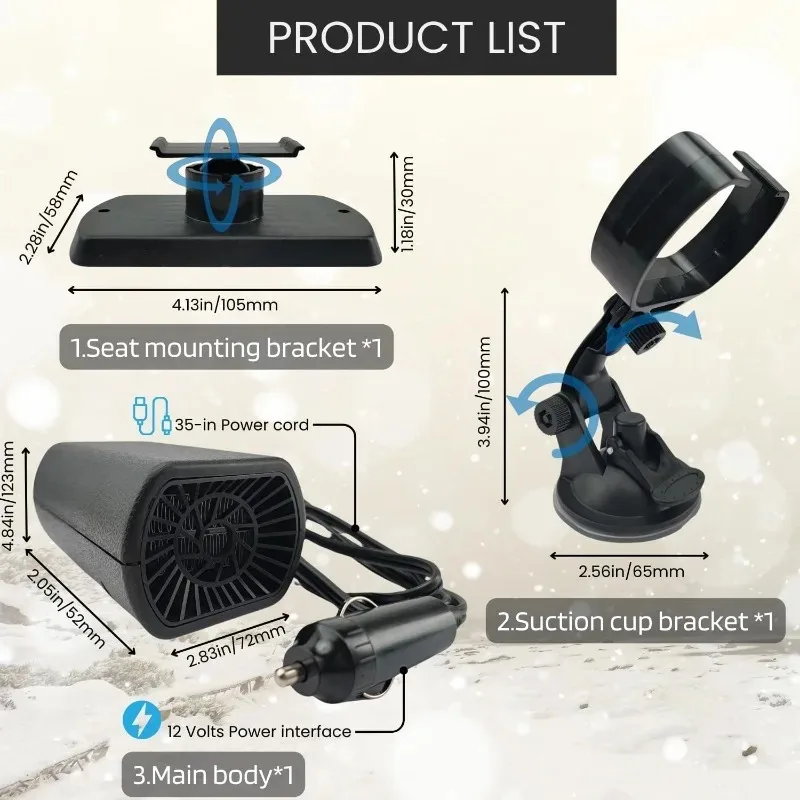 توفير الطاقة 12 فولت سخان سيارة وضع صديق للبيئة جهاز إزالة الجليد الصامت المحمولة الزجاج الأمامي دفئا لمحرك الشتاء الطويل الأساسية