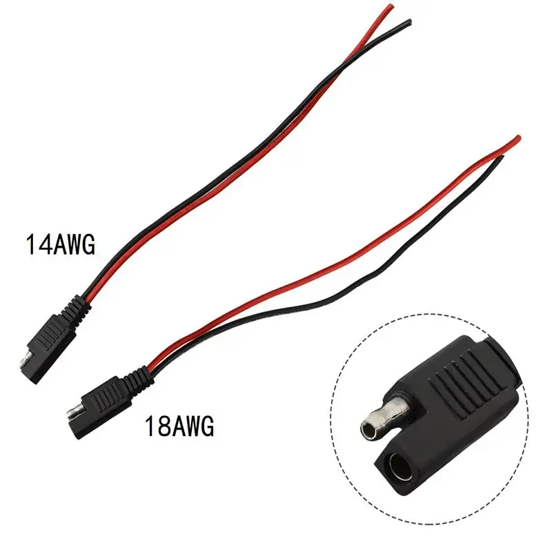 14AWG 18AWG SAE Power Connector Automotive Extension Cable 2 Pin DIY Connector Male Plug Copper Wire Solar Panel Cord Wire B6