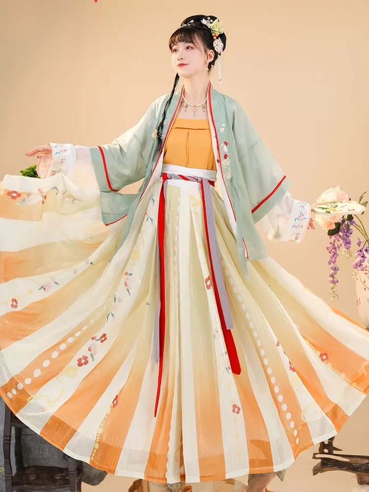 improved Hanfu women's clothing Chinese style ancient clothing Song Dynasty made hundred dresses fairy air elegant ancient style