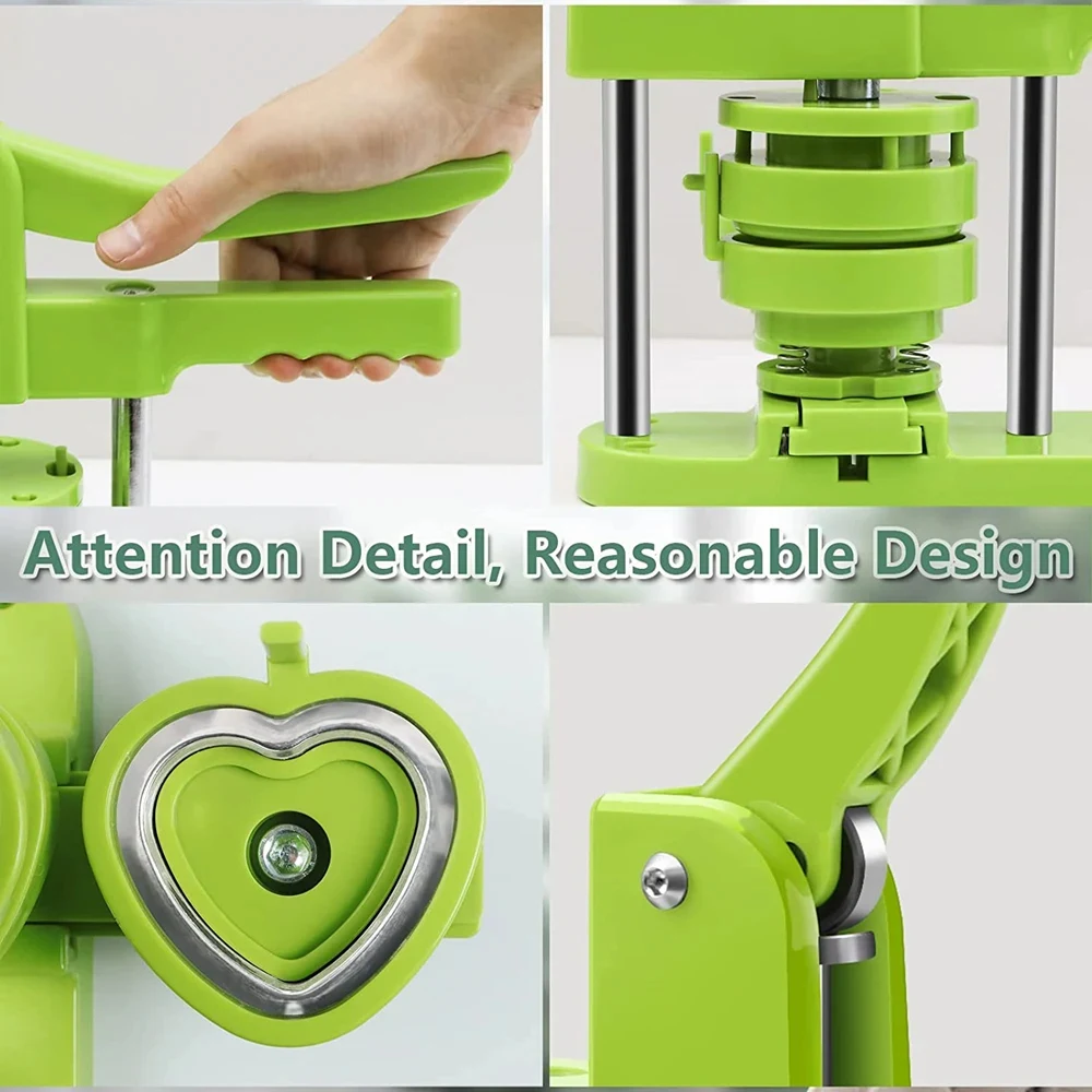 Heart-Shaped Pin Badges Making Machine, 57MM Pin Badges Button Punching Press, DIY Badges Maker Machine for Heart Button Making