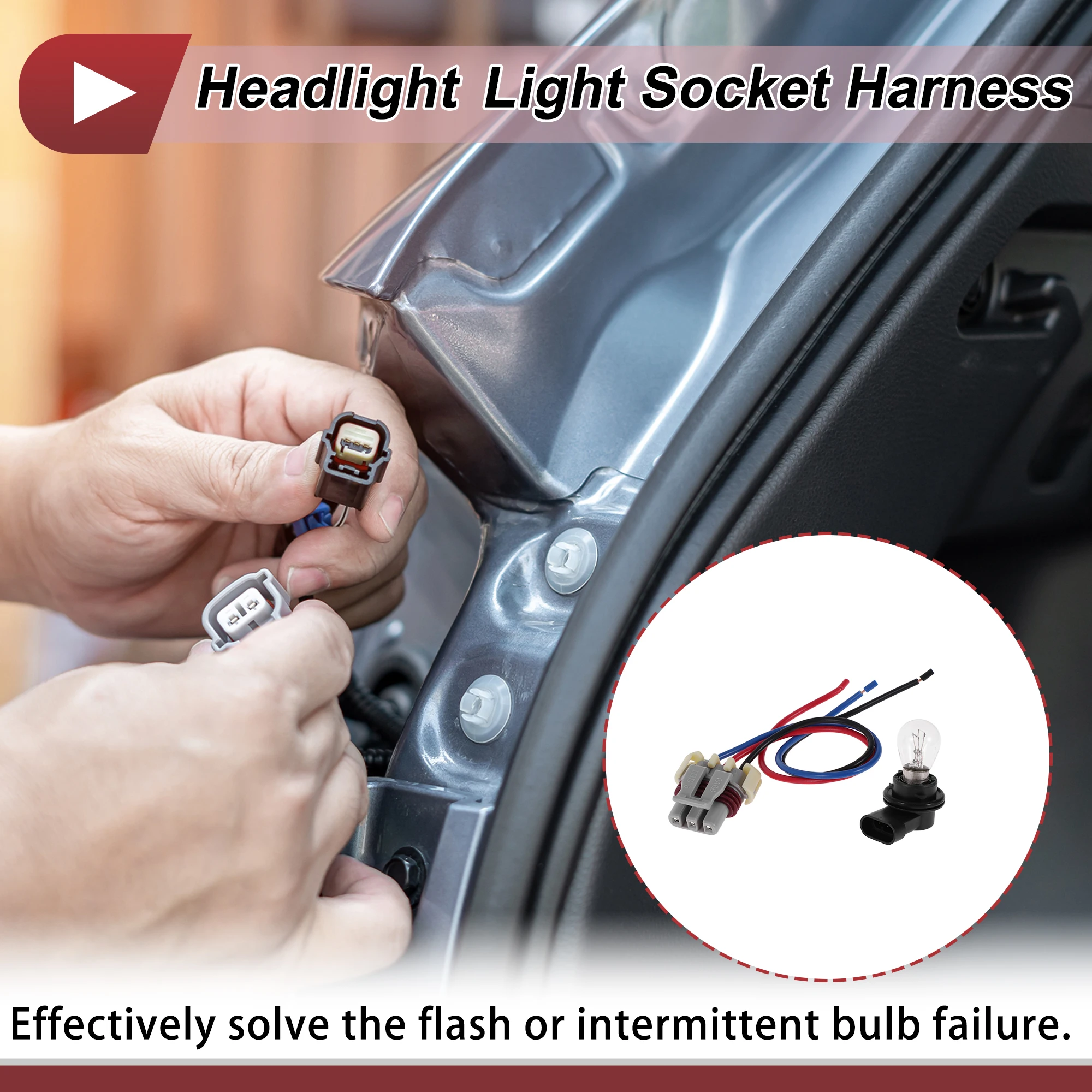UXCELL Headlight Light Socket Wiring for Fiat 500X 2016-2020 No.68285062AA