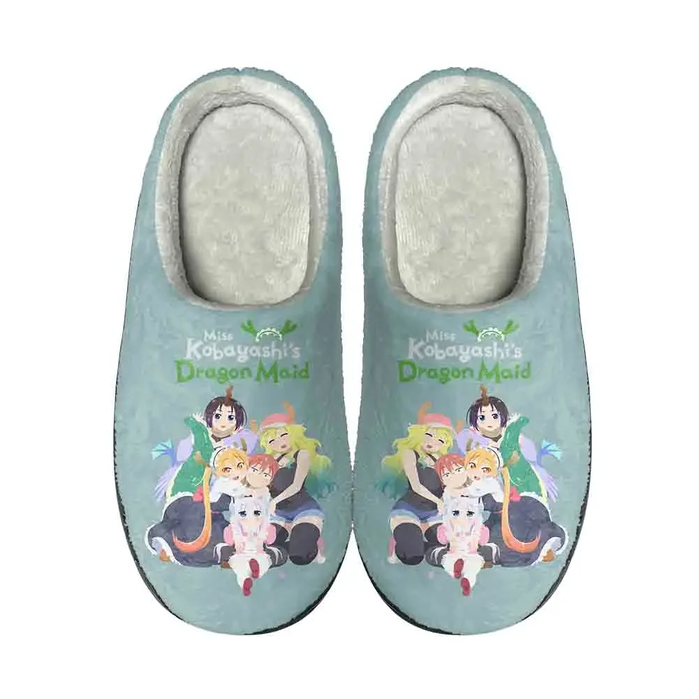 Zapatillas de algodón personalizadas de Miss Kobayashi para el hogar, pantuflas de felpa Unisex de alta calidad, zapatos informales para mantener el calor, zapatillas térmicas