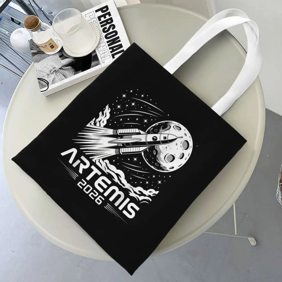 Artemis II Back To The Moon 2026 Shopper Bag Vintage Handbags Cloth School Tote Bag Student Designer Shoulder Bag