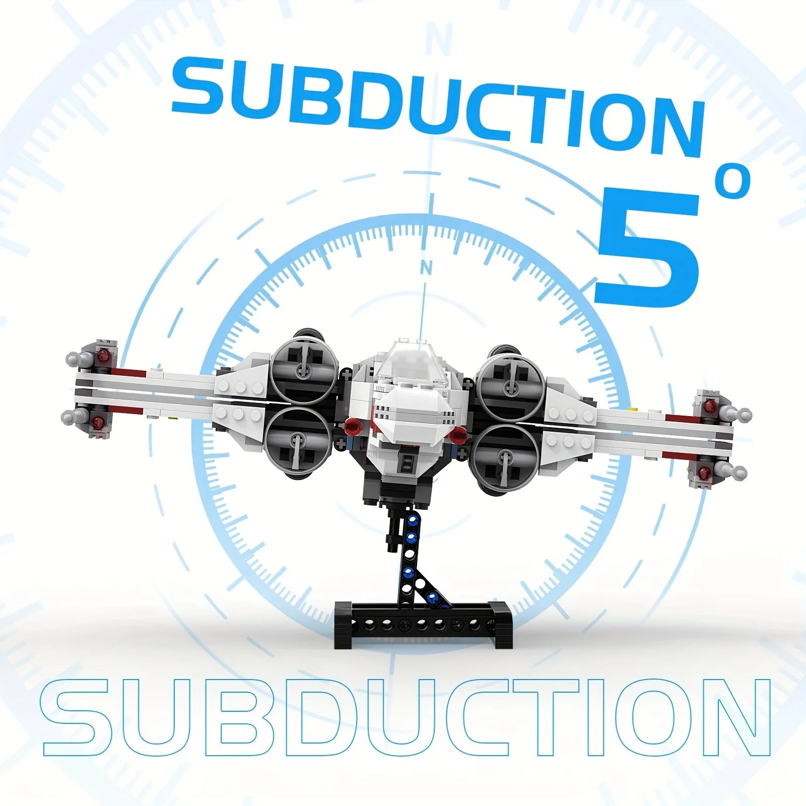 Moduł wspornika do samolotu z klocków konstrukcyjnych, 52 elementy, wysoka kompatybilność, regulowany kąt, kreatywne akcesoria do modeli i ekspozycji.