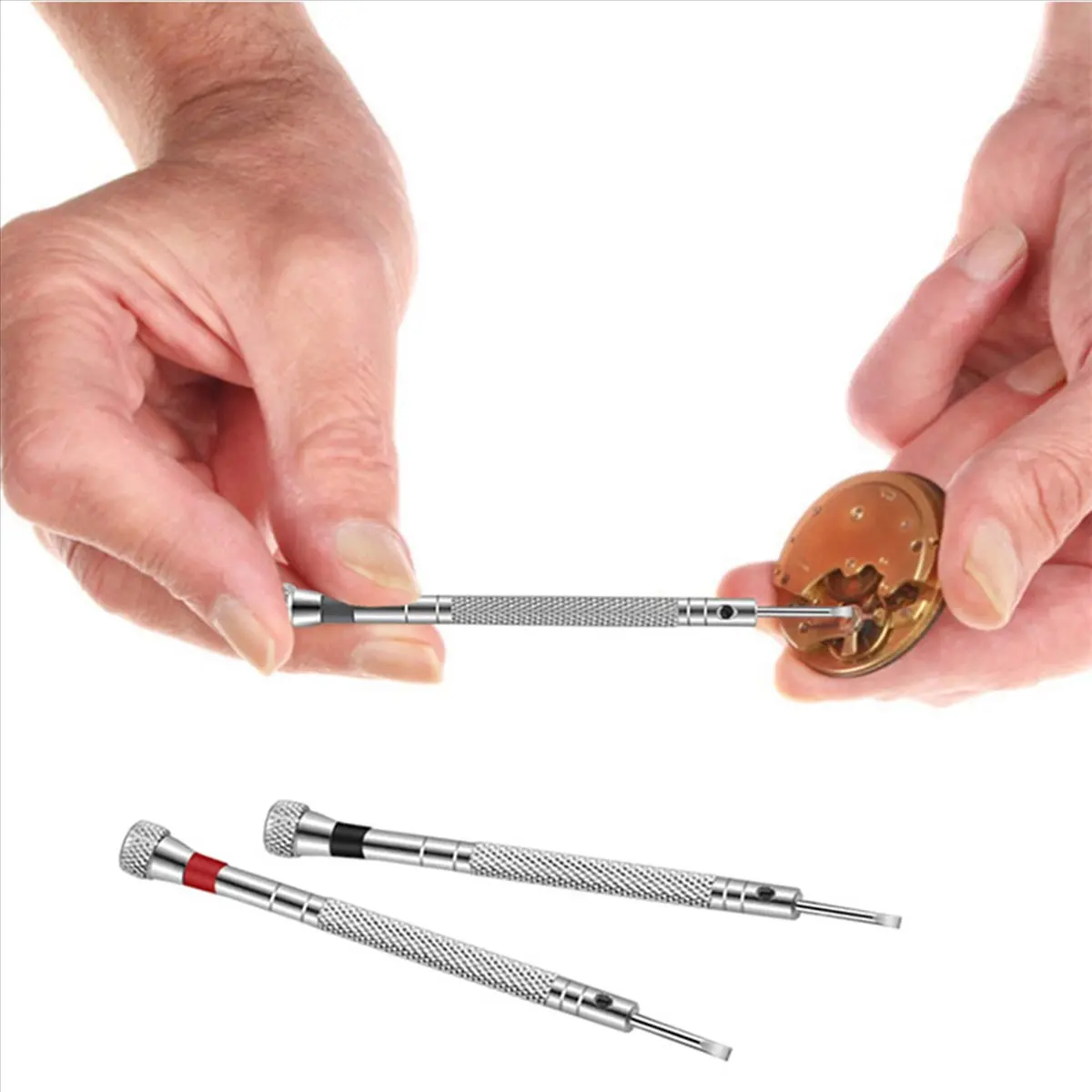 

Clinch, 2 компл., набор прецизионных стальных отверток 0,5-2,5 мм/9 шт. для ремонта часов, портативные лезвия для часовщика, различные шлицевые инструменты