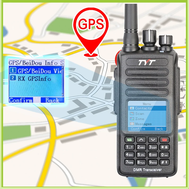 Tyt MD-UV390 plus dmr digital walkie talkie 10w dual band aes256 verschlüsse lung wasserdicht uv transceiver gps optional bidirektion radio