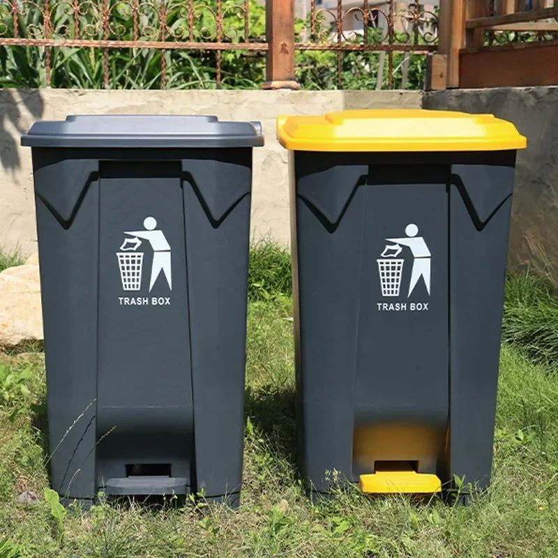 Thickened Sanitation Trash Can Outdoor Commercia Foot-operated Kitche Classificatio Large Capacity Medical Hotel Large Trash Can