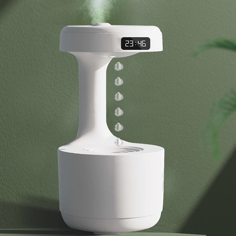 Water Droplet Air Humidifier 800ml Anti-gravity Diffuser Night Light Weightless Sprayer Creative Decorations Holiday Cool Gifts