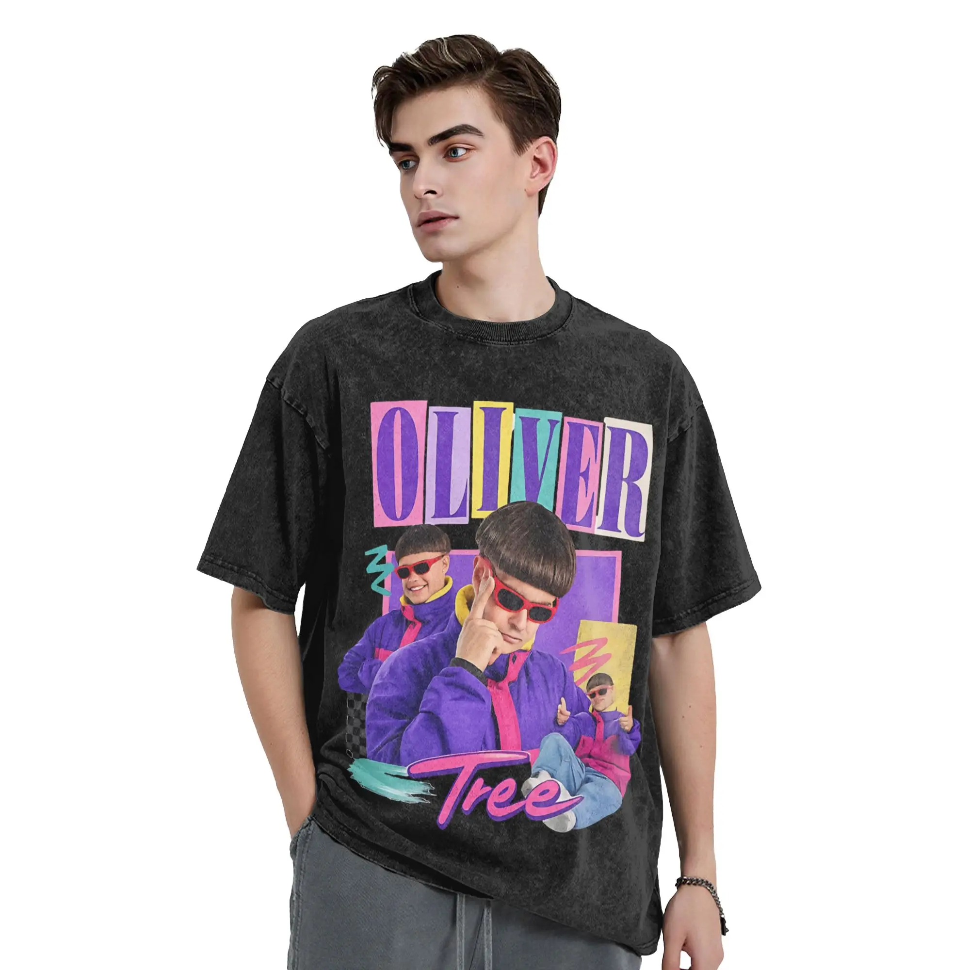 Olivers Trees Rest In Peace 1993 to 2026 Memorial Vintage Washed T Shirt Men's Cotton Tops Vintage  Round Neck Short Sleeve