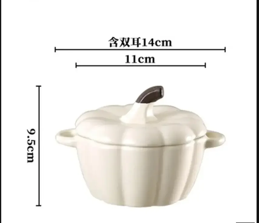 Nordic Style Pumpkin Bowl Solid Color Ceramic Salad Bowl Hotel Restaurant Cake Dessert Bowl Home Kitchen Creative Tableware