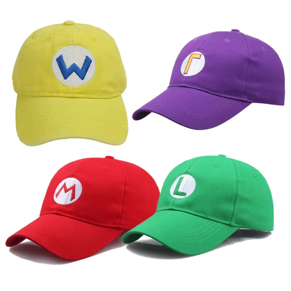 

Game Anime Super Mario Luigi Bros Sun Hat Adjustable Cartoon Hats Cosplay Prop Accessories Baseball Cap Fashion Trendy Doll