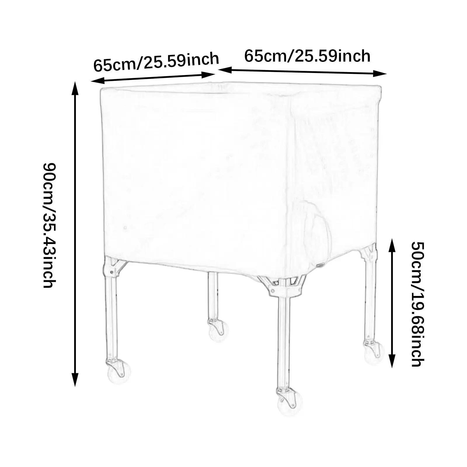 Rolling Cart, Foldable And Versatile, Gym Ball Storage Bin with Wheels for Toys,