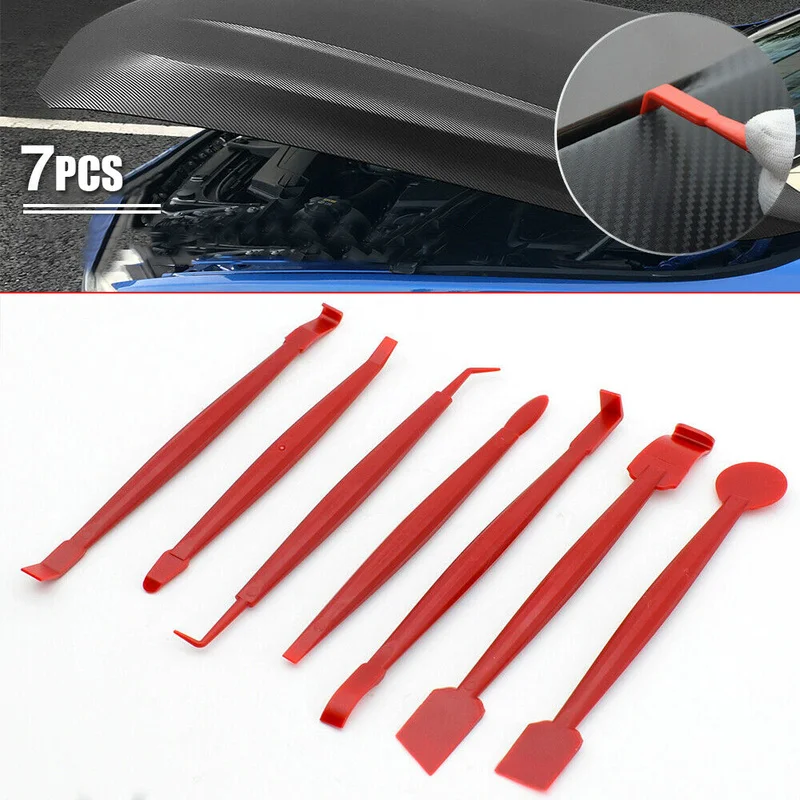 

7pcs Vinyl Wrap Tools 3D Carbon Fiber Decal Film Car Wrap Vinyl Scrapers Scraper Set Knife Decal Plaste Accessories Wrap Scraper