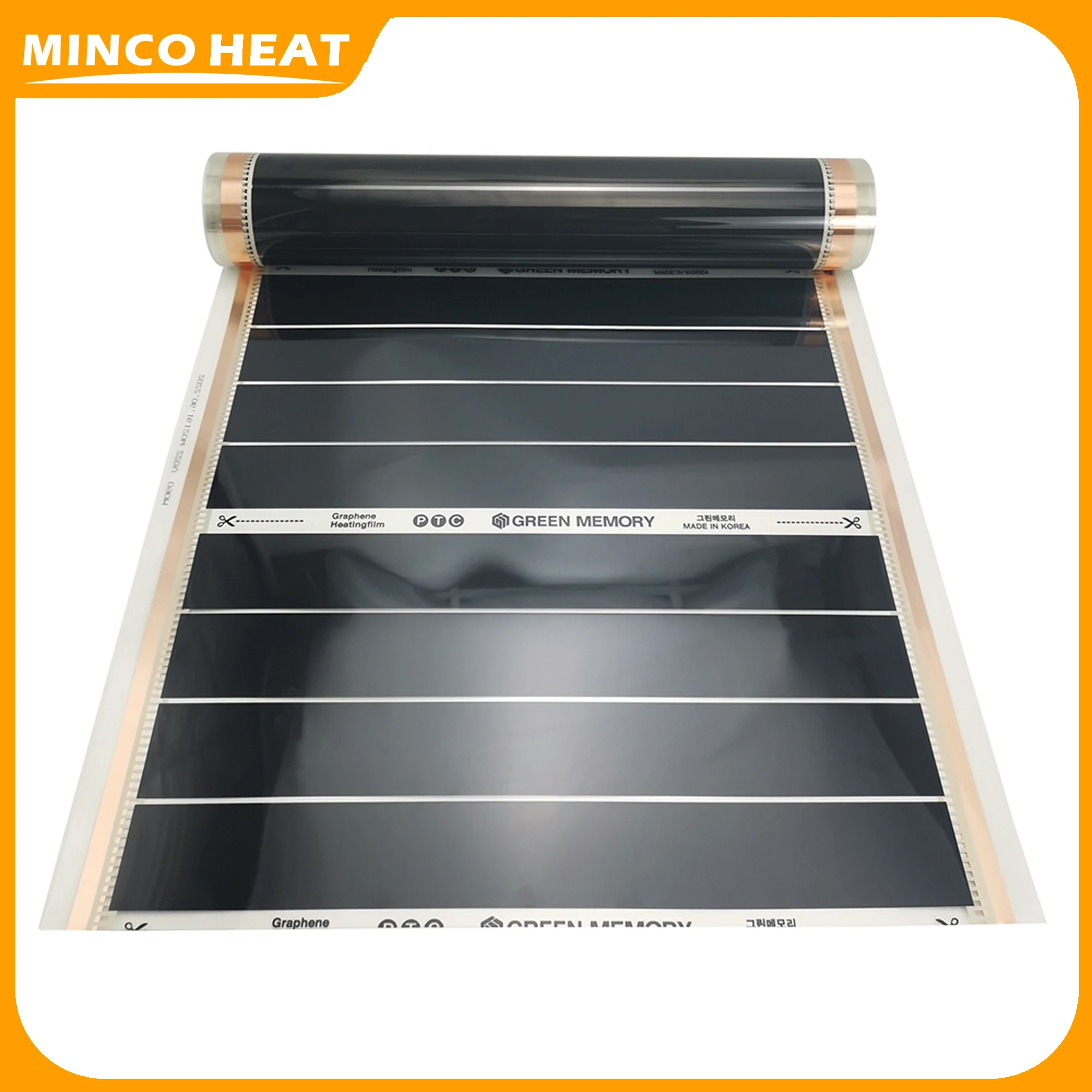 Minco Heat Electric Floor Warming Mat 50cm Width 240w/m2 New PTC Self Regulating Underfloor Warm Floor Carbon Heating Film